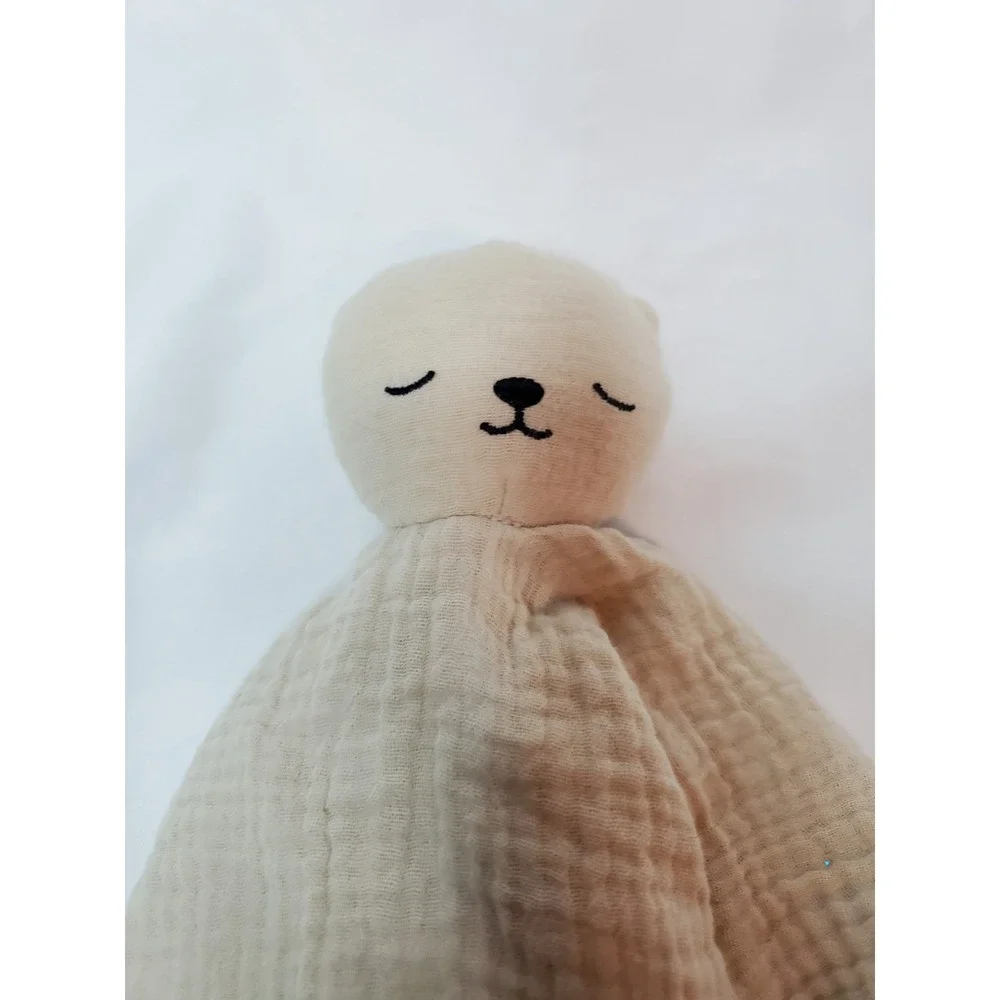 H&M Brown Tsn‎ Teddy Bear Muslin Baby Soft Toy Soother Lovey Security Blanket
